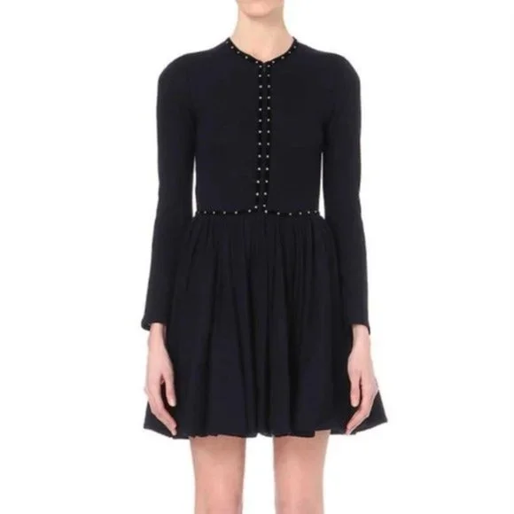 ❌❌SOLD Riska unit long sleeve dress size 3 navy Euc - Picture 2 of 14